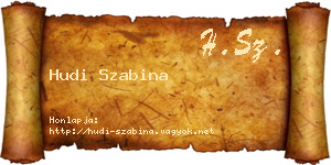 Hudi Szabina névjegykártya